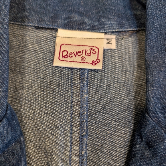 Vintage Embroidered Floral Dark Blue Jean Jacket - Picture 2 of 6